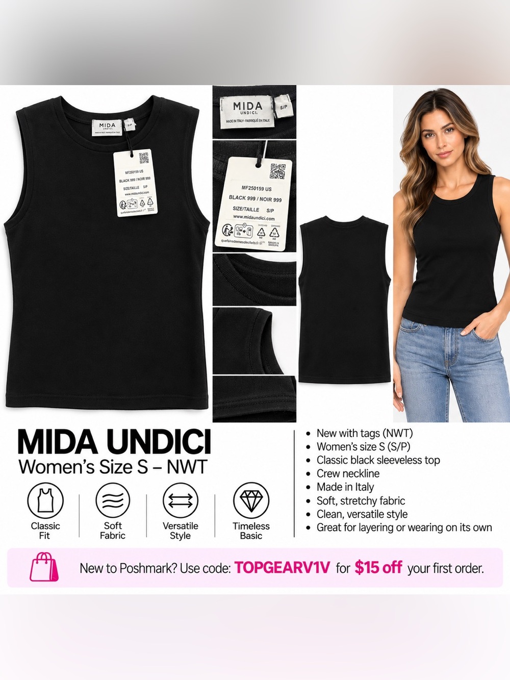 MIDA UNDICI
Women's Size S - NWT
Classic
Fit